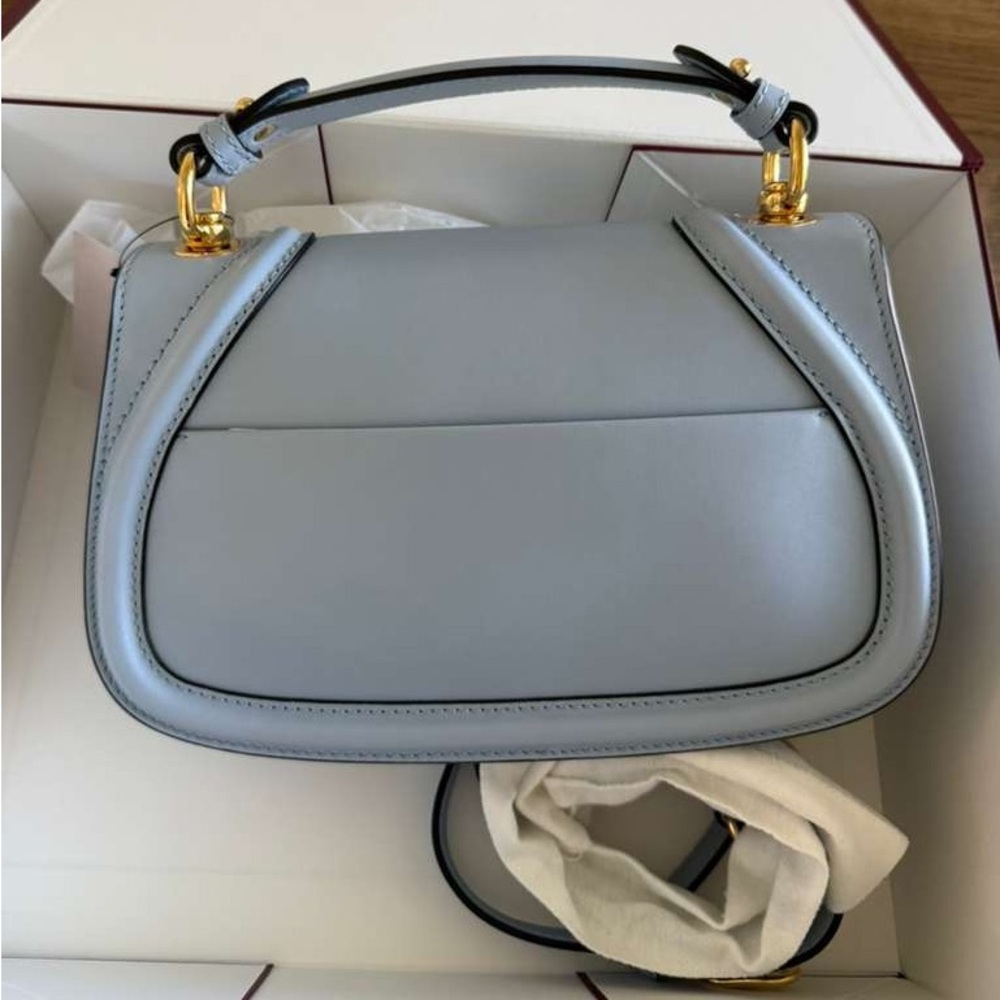 100% Authentic NEW Gucci Blondie Large Top Handle Crossbody Handbag Light Blue - Picture 2 of 13